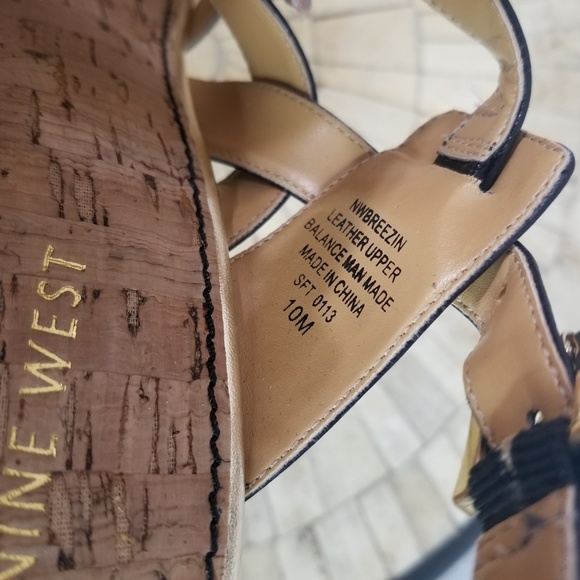 Nine West black & gold leather 5" heels size 10 M - Picture 5 of 8